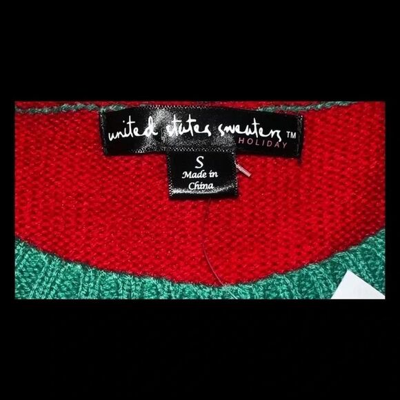 United States Sweaters Red Sequin Elf Christmas Holiday Sweater Size Small - Picture 5 of 8